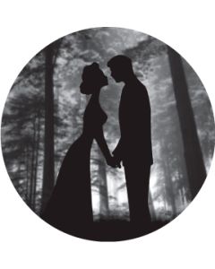 Kiss Silhouette Under Tree Grayscale gobo